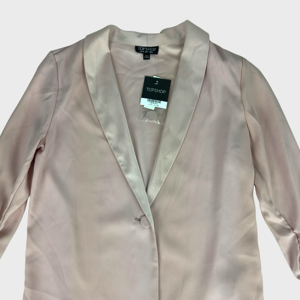 Top Shop Oversized Slouchy Blazer in Light Pink - Picture 4 of 8